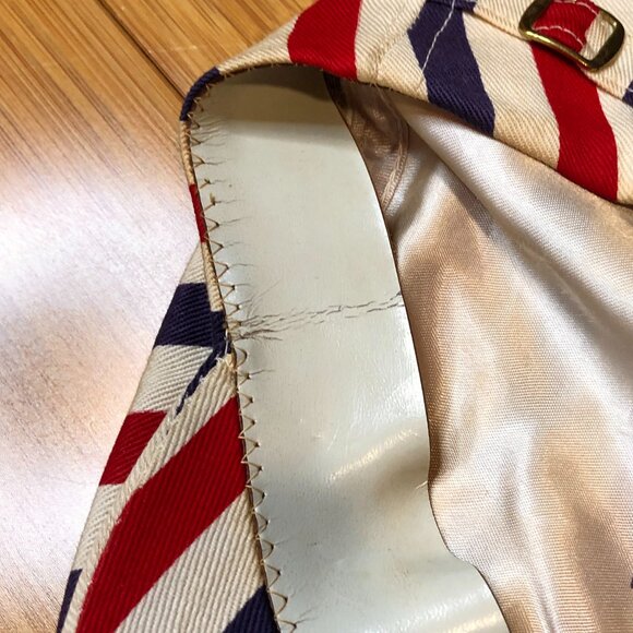 Vintage Newsboy Red White Blue Cap USA America France Retro Newsy sz 7 Hat - Picture 8 of 10